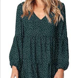 Amoretu Women Summer Tunic Dress V Neck Casual Loose Flowy Swing Shift Dresses